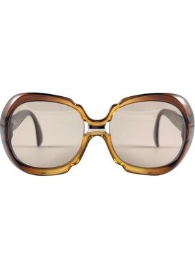 Vintage Saphira G05 Translucent Amber Optyl Sunglasses 80'S Germany